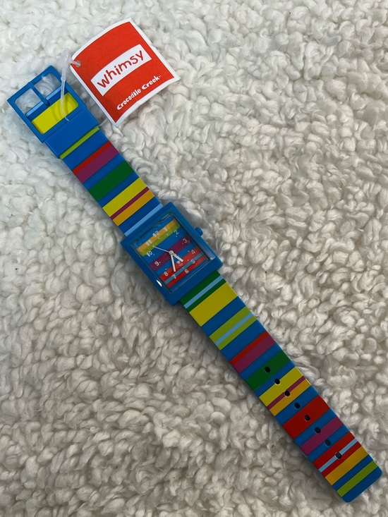 Crocodile Creek Other - Whimsy by Tatiri for Crocodile Creek Silicone Blue Rainbow Stripe Kids Watch
